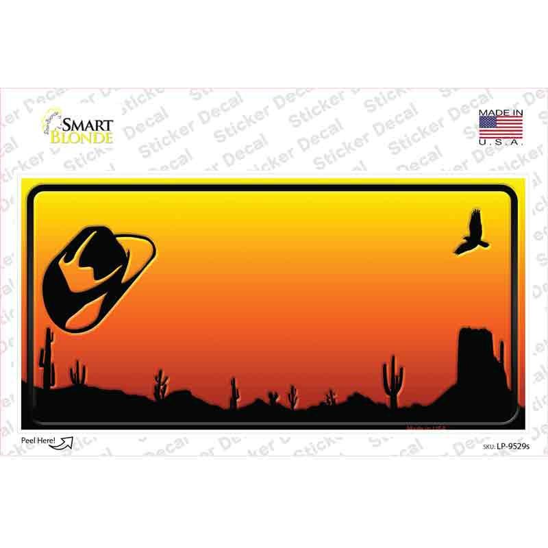 Cowboy Hat Blank Scenic Novelty Sticker Decal