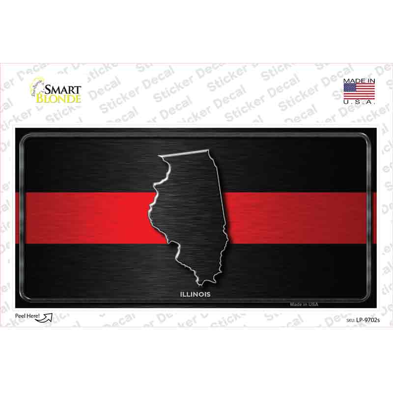 Illinois Thin Red Line Novelty Sticker Decal