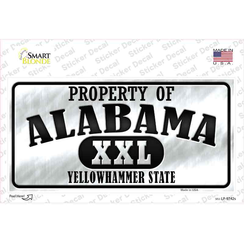 Property Of Alabama Novelty Sticker Decal