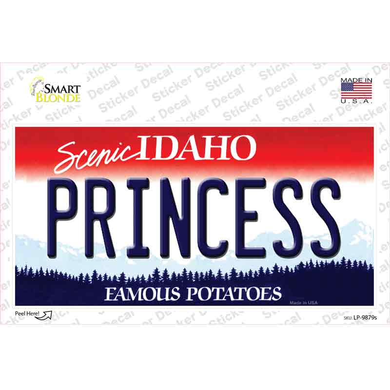 Princess Idaho Novelty Sticker Decal
