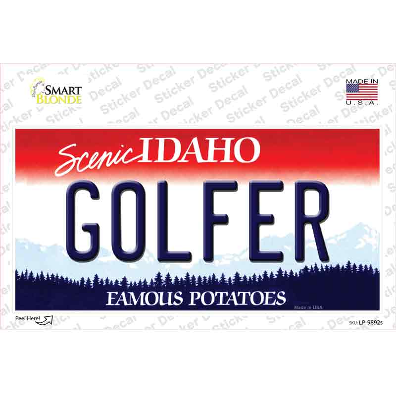 Golfer Idaho Novelty Sticker Decal