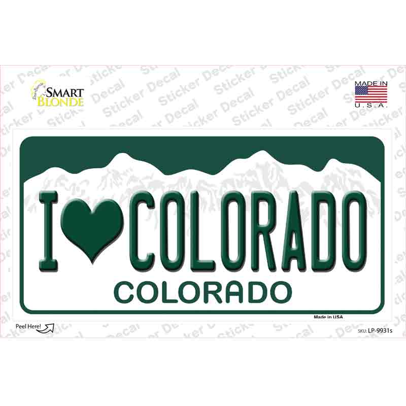 I Love Colorado Novelty Sticker Decal