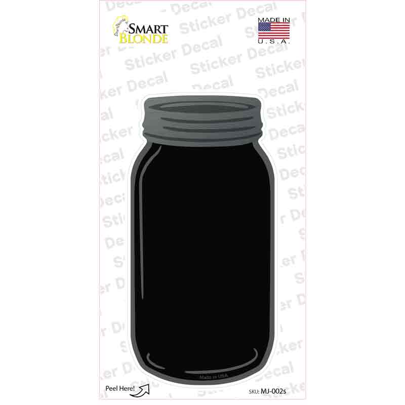 Black Novelty Mason Jar Sticker Decal