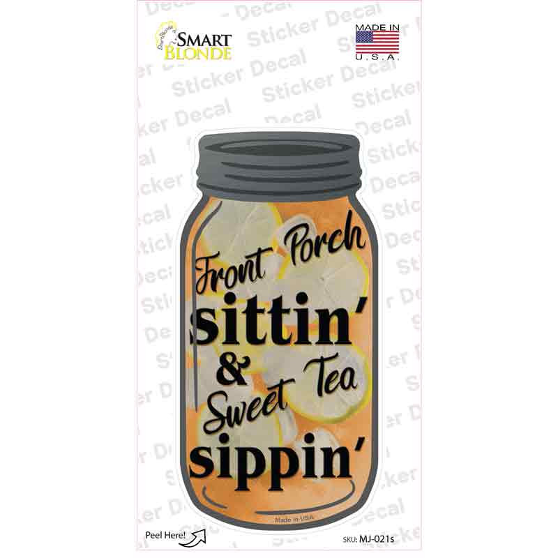 Front Porch Sittin Novelty Mason Jar Sticker Decal
