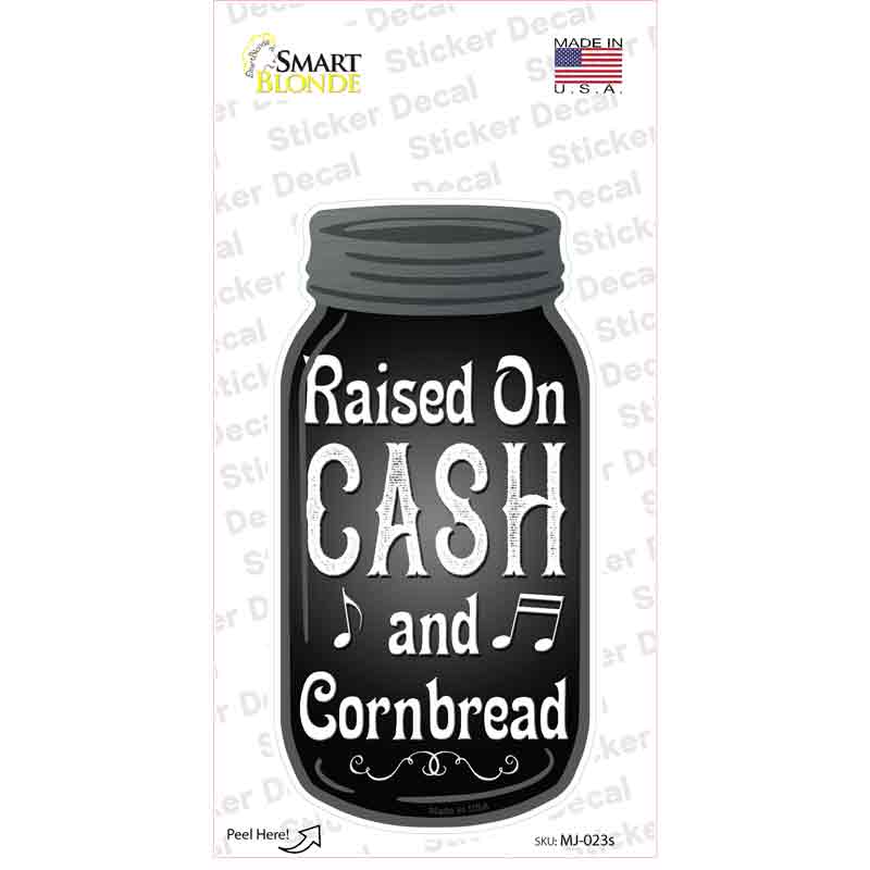 Cash And Cornbread Black Novelty Mason Jar Sticker Decal