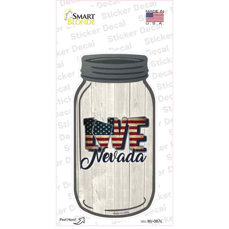 Love Nevada Silhouette Novelty Mason Jar Sticker Decal