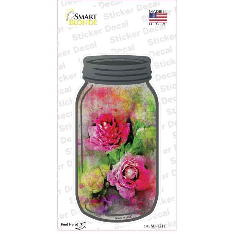 Carnation Watercolor Novelty Mason Jar Sticker Decal