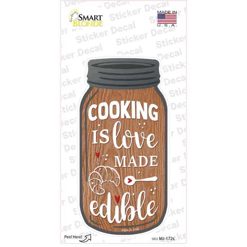 Cooking Edible Love Novelty Mason Jar Sticker Decal