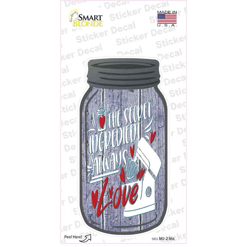 Secret Ingredient Love Purple Novelty Mason Jar Sticker Decal