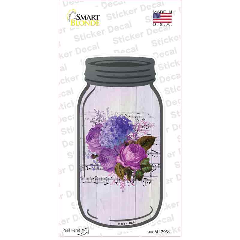 Purple Bouquet With Music Novelty Mason Jar Sticker Decal