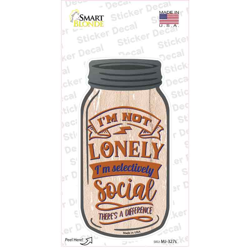Selectively Social Novelty Mason Jar Sticker Decal