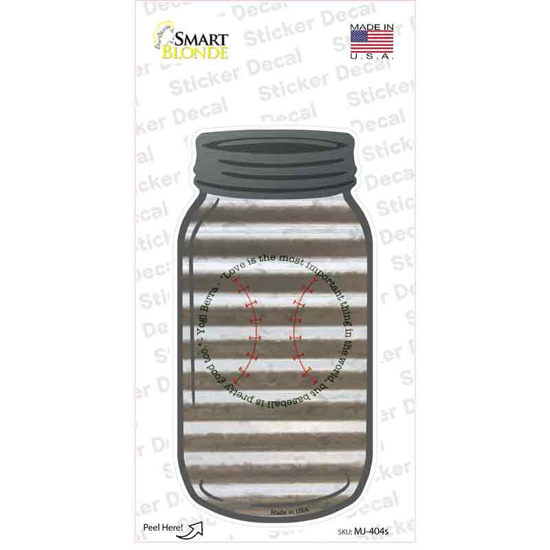 Baseball Quote Corrugated White Novelty Mason Jar Sticker Decal