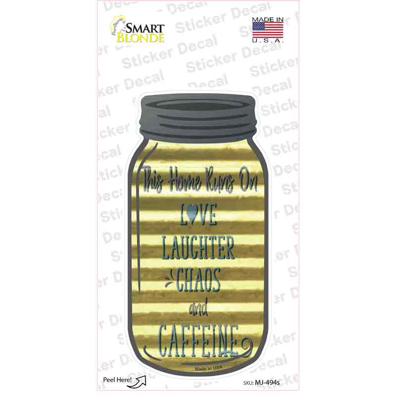 This Home Runs on Corrugated Novelty Mason Jar Sticker Decal