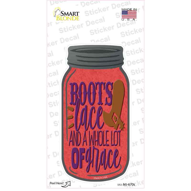 Boots Laced Novelty Mason Jar Sticker Decal