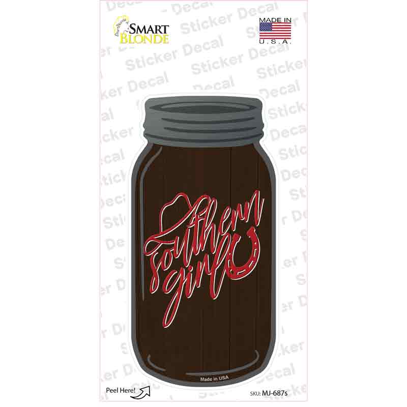 Southern Girl Novelty Mason Jar Sticker Decal