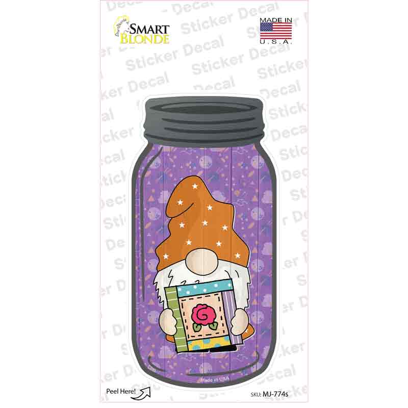 Gnome Scrapbooking Novelty Mason Jar Sticker Decal