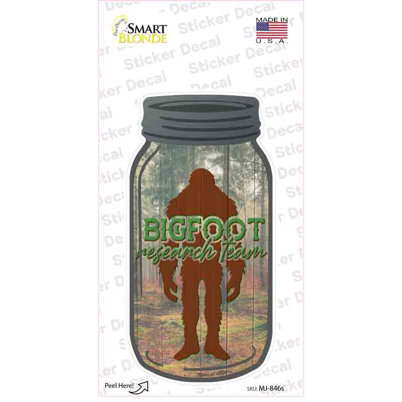 Bigfoot Research Team Novelty Mason Jar Sticker Decal