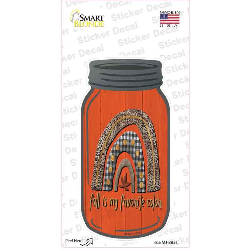 Fall My Favorite Color Novelty Mason Jar Sticker Decal