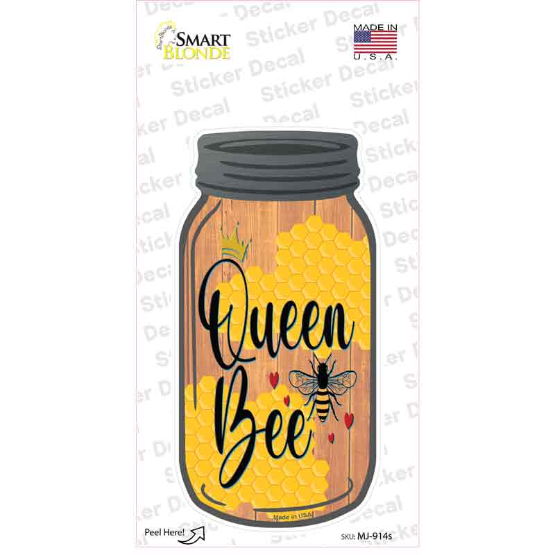 Queen Bee Novelty Mason Jar Sticker Decal