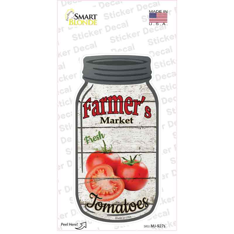 Tomatoes Farmers Market Novelty Mason Jar Sticker Decal