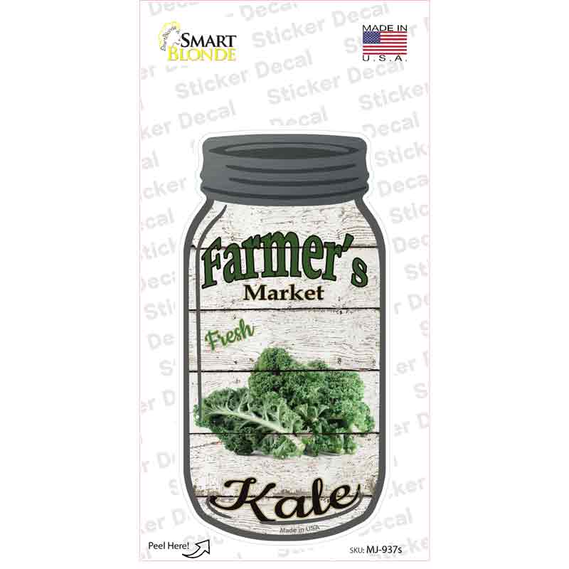 Kale Farmers Market Novelty Mason Jar Sticker Decal