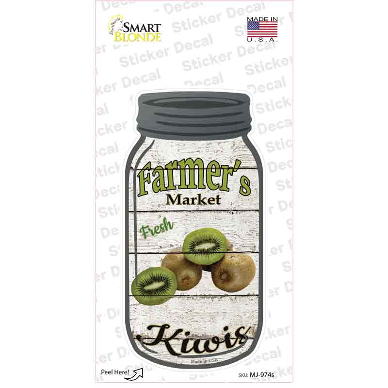 Kiwis Farmers Market Novelty Mason Jar Sticker Decal