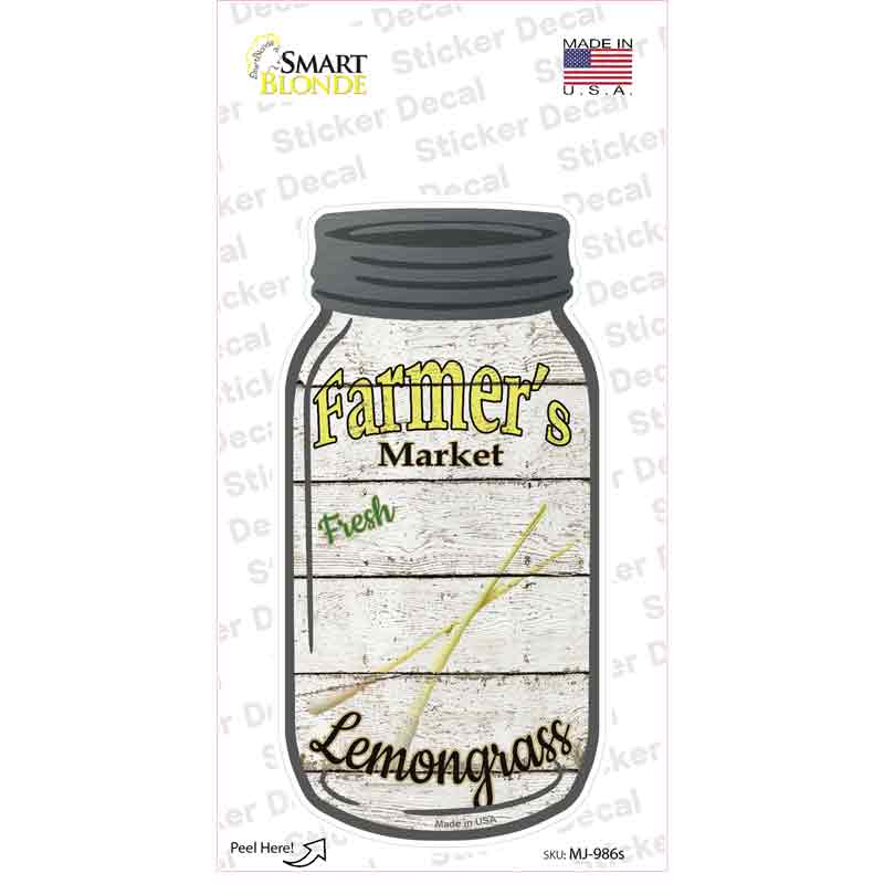 Lemongrass Farmers Market Novelty Mason Jar Sticker Decal
