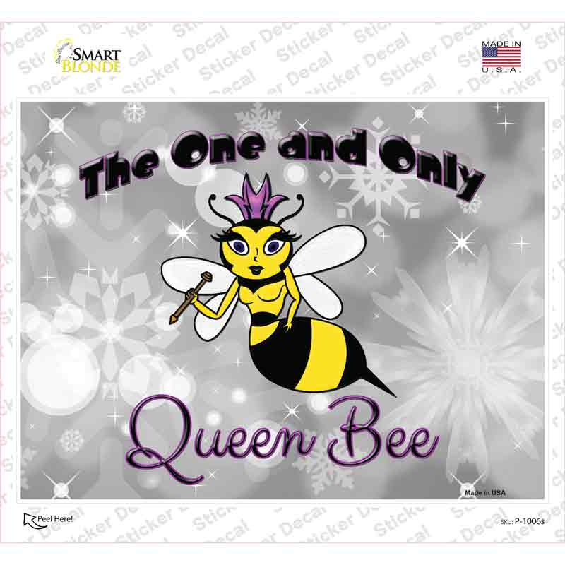 Queen Bee Horizontal Novelty Rectangle Sticker Decal