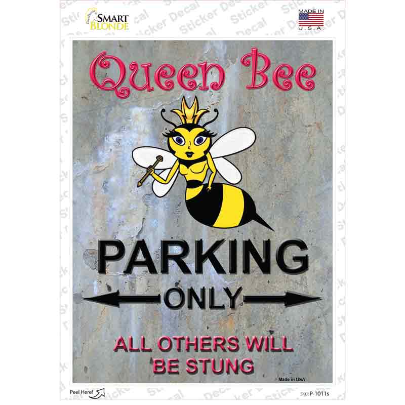 Queen Bee Parking Novelty Rectangle Sticker Decal