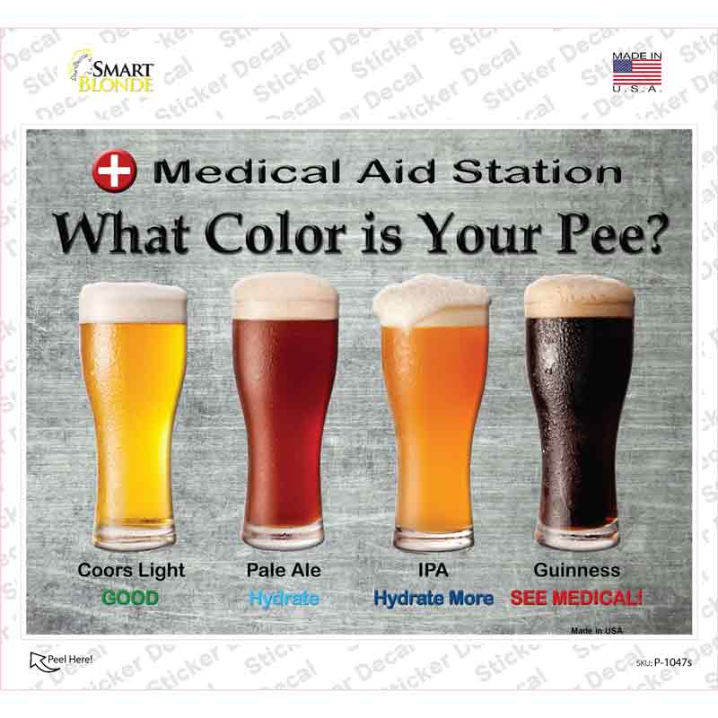 What Color Is Your Pee Novelty Rectangle Sticker Decal