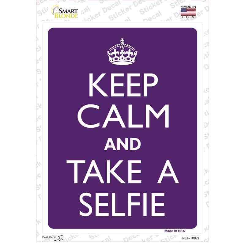 Keep Calm Take Selfie Novelty Rectangle Sticker Decal