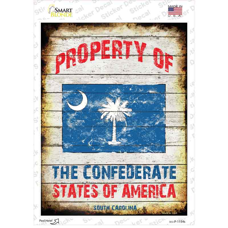 Property Of South Carolina Novelty Rectangle Sticker Decal