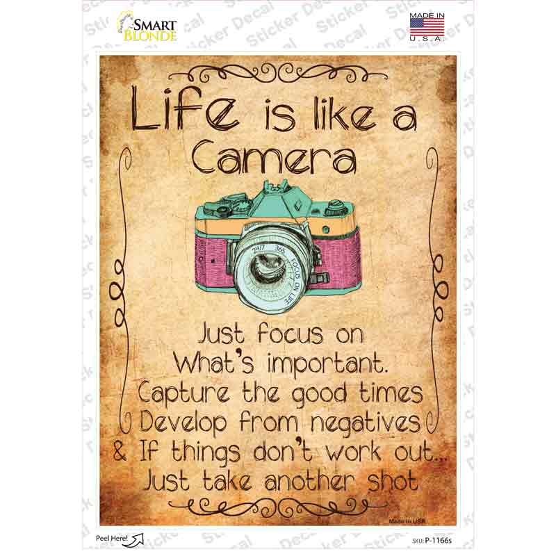 Life Is Like A Camera Novelty Rectangle Sticker Decal