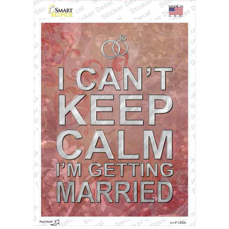 I Cant Keep Calm Novelty Rectangle Sticker Decal