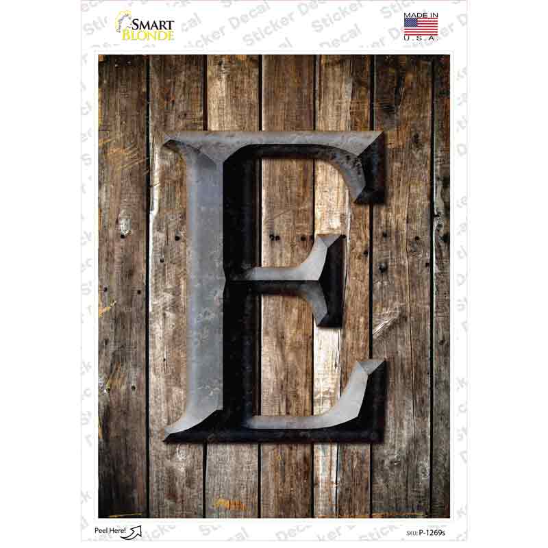 Letter E Novelty Rectangle Sticker Decal