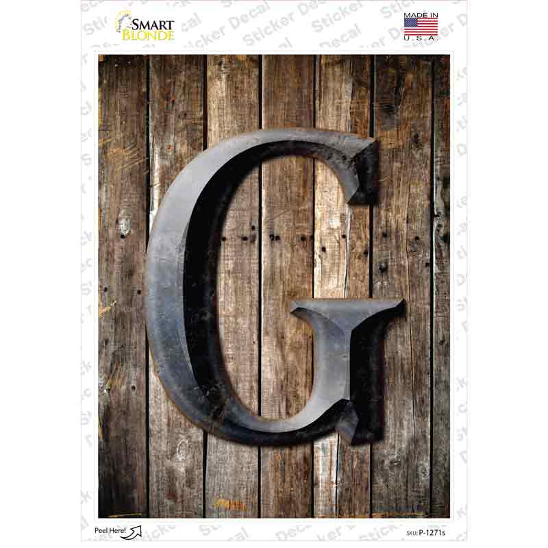 Letter G Novelty Rectangle Sticker Decal