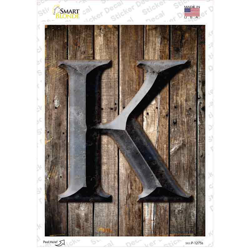 Letter K Novelty Rectangle Sticker Decal