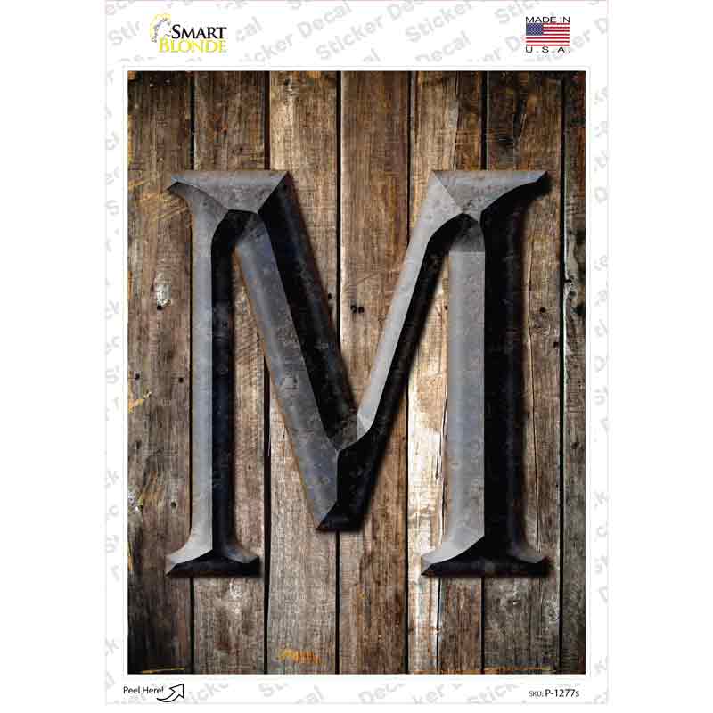 Letter M Novelty Rectangle Sticker Decal