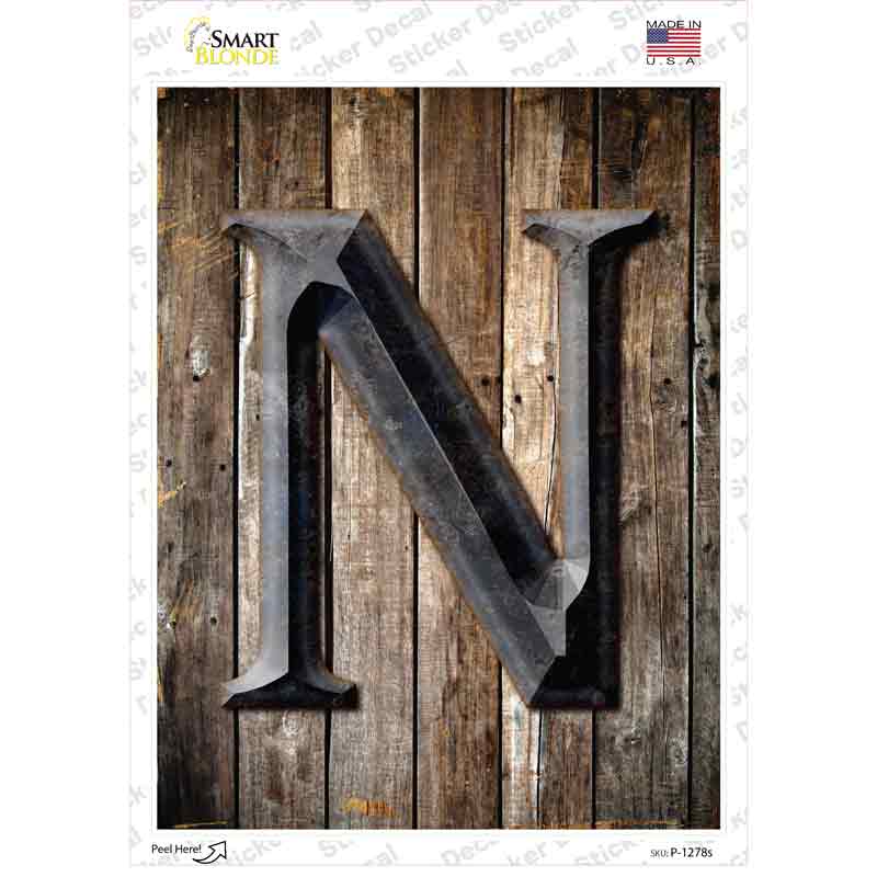 Letter N Novelty Rectangle Sticker Decal