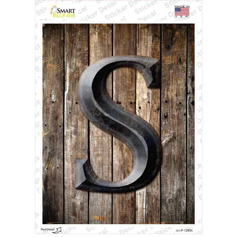 Letter S Novelty Rectangle Sticker Decal