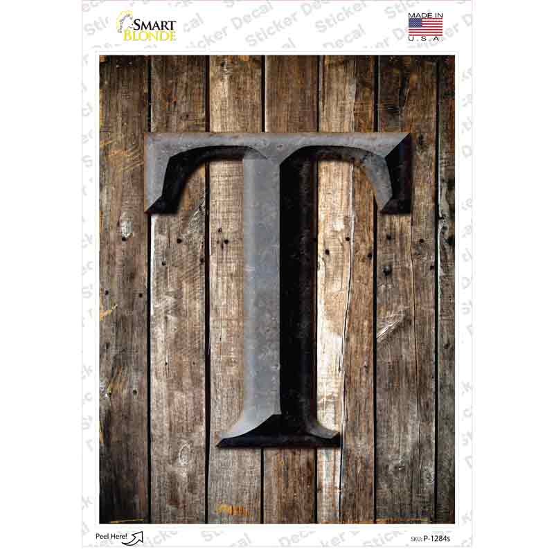 Letter T Novelty Rectangle Sticker Decal
