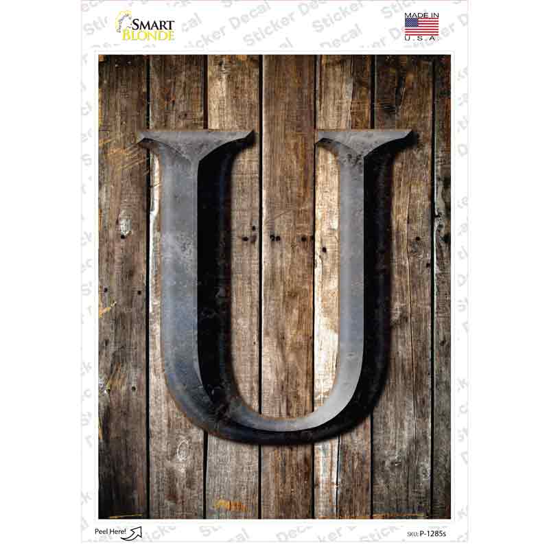 Letter U Novelty Rectangle Sticker Decal