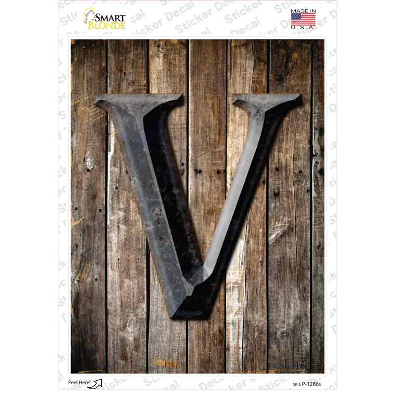 Letter V Novelty Rectangle Sticker Decal