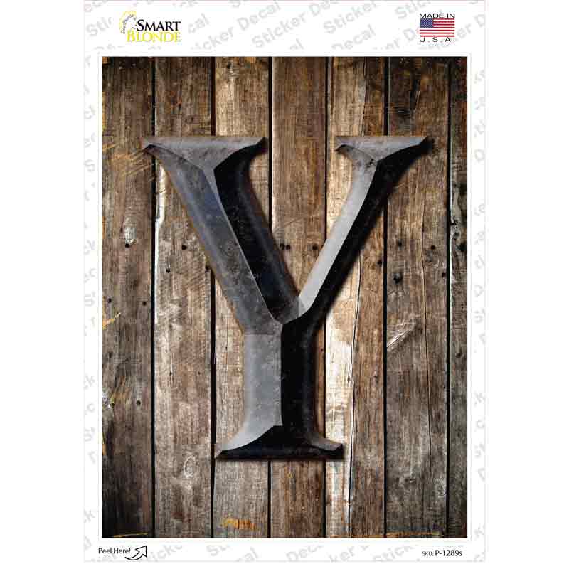 Letter Y Novelty Rectangle Sticker Decal