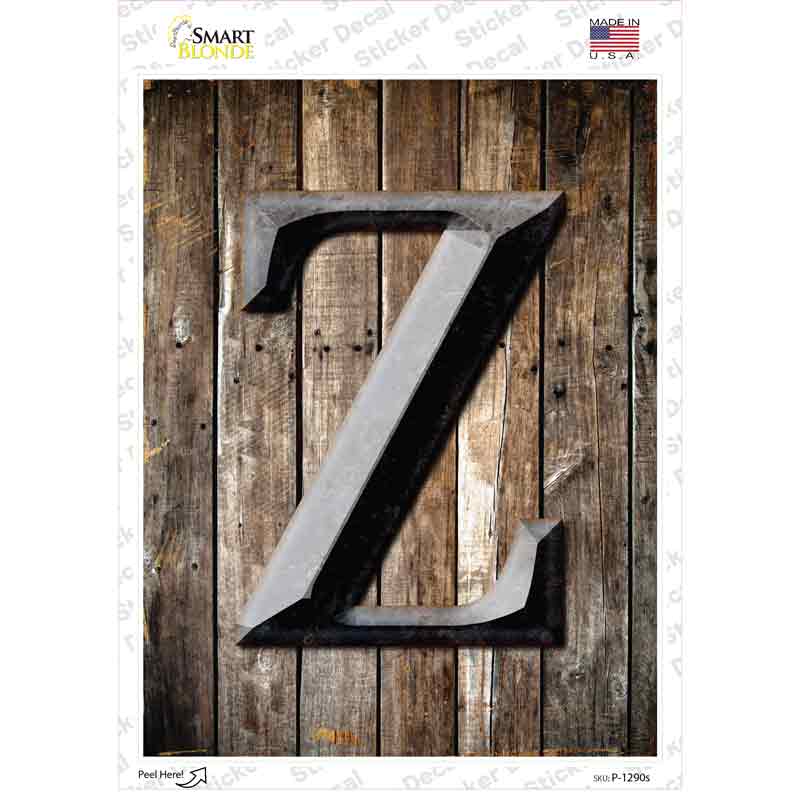 Letter Z Novelty Rectangle Sticker Decal