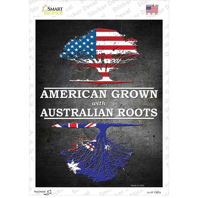 American Grown Australian Roots Novelty Rectangle Sticker Decal