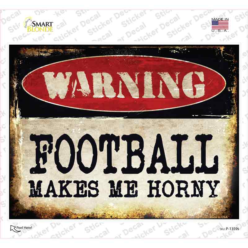 Football Novelty Rectangle Sticker Decal