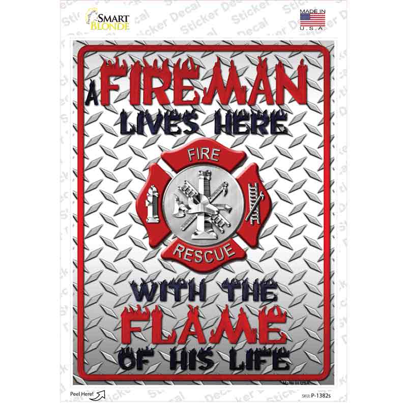 Fireman Novelty Rectangle Sticker Decal
