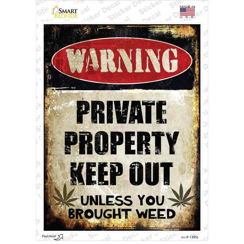 Private Property Novelty Rectangle Sticker Decal