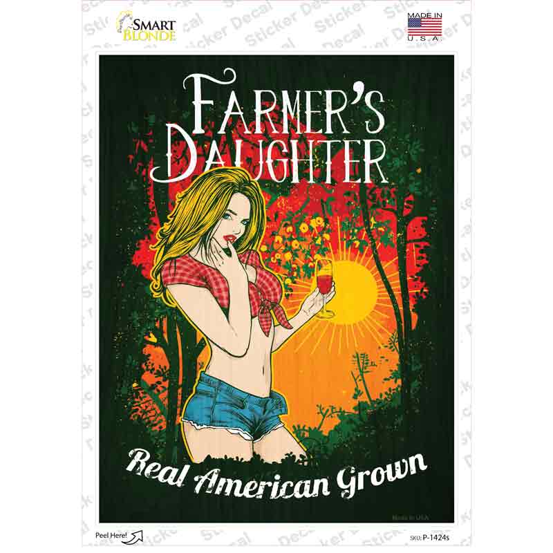 Farmers Daughter Novelty Rectangle Sticker Decal
